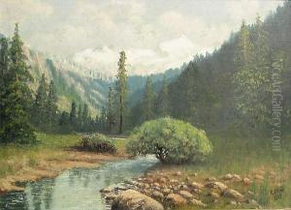 Headwaters Of Tuolumne River Oil Painting by Christian Petersen Skov