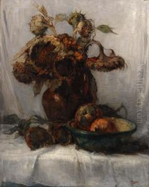 Still-life With Sunflowers Oil Painting by Frans Slager
