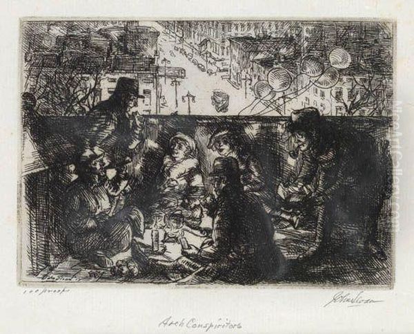 Arch Conspirators Oil Painting by John Sloan