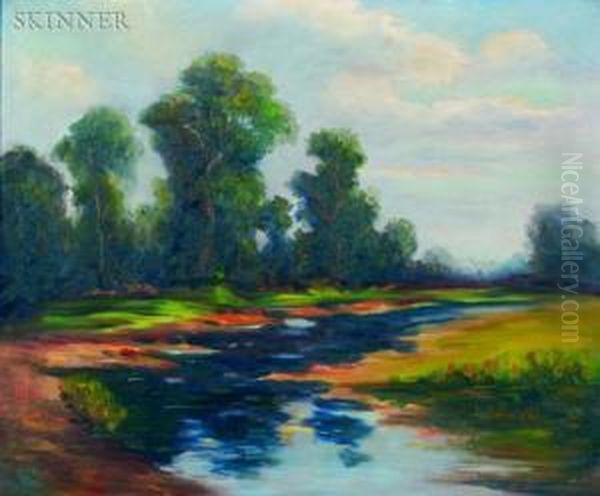 Along The River's Edge Oil Painting by Marian Parkhurst Sloane