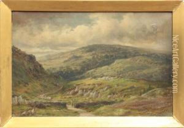 ''sketch, 
Valley Of The Lledr'' Oil Painting - William Henry Mander