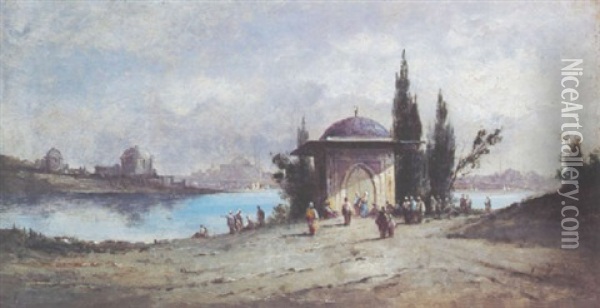 Constantinople, Les Eaux Douces Oil Painting - Louis Mayer