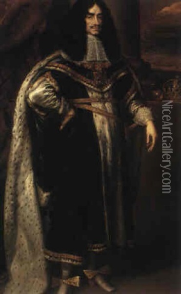 Portrait Of Charles Ii Oil Painting - Isaac Luttichuys