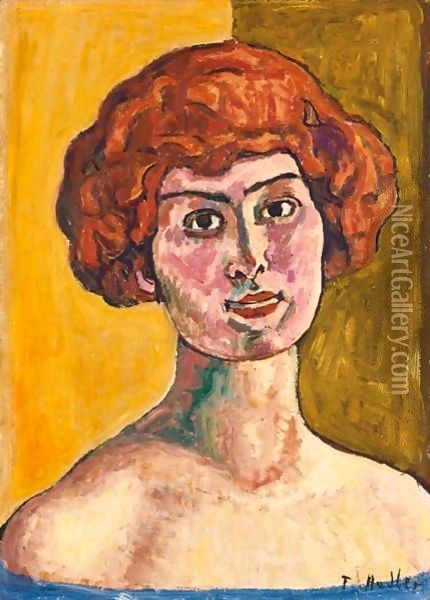 Portrait Of A Young Woman With Red Hair, 1912 Oil Painting - Ferdinand Hodler