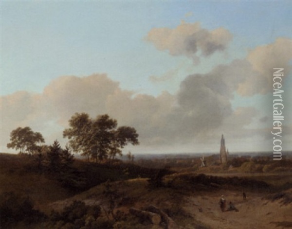 A Panoramic View Of Amersfoort Oil Painting - Cornelis Lieste