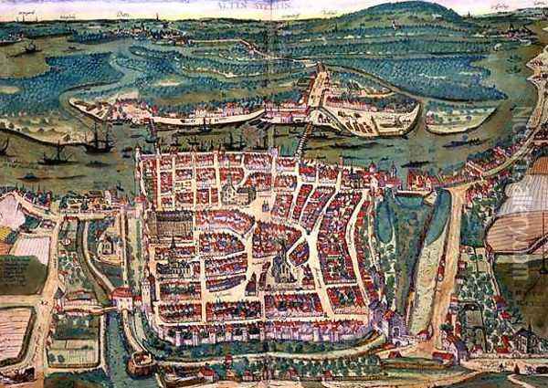 Map of Altenstadt from Civitates Orbis Terrarum Oil Painting - Joris Hoefnagel