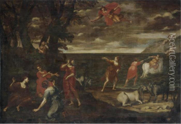 The Rape Of Europa Oil Painting - Francesco Albani