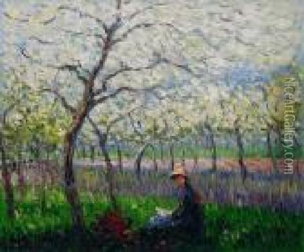 An Orchard In Spring Oil Painting - Claude Oscar Monet