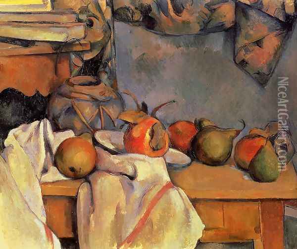 Still Life With Pomegranate And Pears Oil Painting - Paul Cezanne