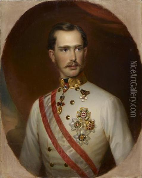Portrait De Franz Joseph, Dans Un Ovale Peint Oil Painting - Franz Xavier Winterhalter