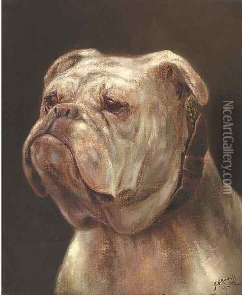 The head of a bulldog Oil Painting - Samuel Howell