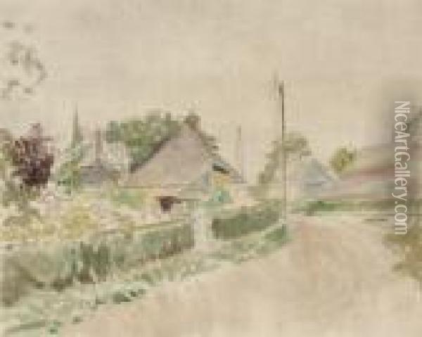 Vue D'un Village Normand Oil Painting - Jacques-Emile Blanche