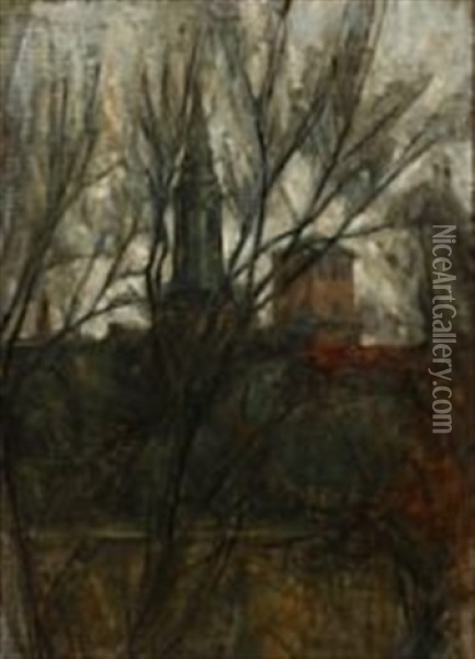 View Towards St Oil Painting - Svend Hammershoi