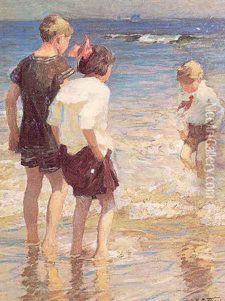 Children at Shore No. 3 Oil Painting - Edward Henry Potthast