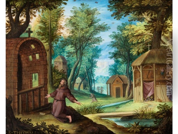 Der Eremit Sankt Theobaldus Im Gebet Oil Painting - Abraham Govaerts