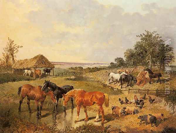 Country Life Oil Painting - John Frederick Herring Snr