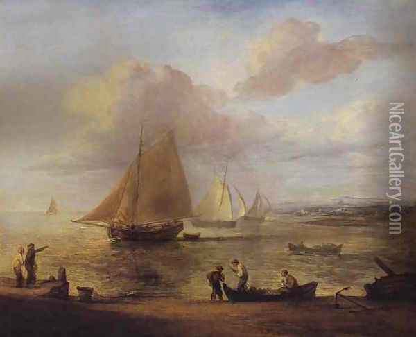Coastal Scene - a Calm Oil Painting - Thomas Gainsborough