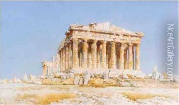 The Parthenon Oil Painting - Angelos Giallina