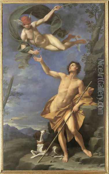 Mercury and Paris 1745 Oil Painting - Donato Creti
