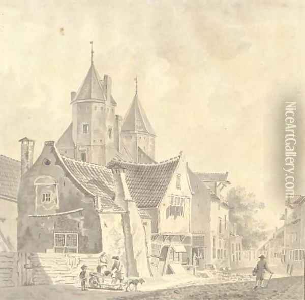 Ruins of Castle Sandenburg near Veere Oil Painting - Johannes Hermanus Snr Koekkoek