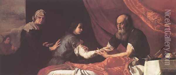 Jacob Receives Isaac's Blessing 1637 Oil Painting - Jusepe de Ribera