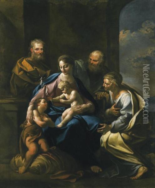 The Virgin And Child With Saints Oil Painting - Giovanni Domenico Ferretti