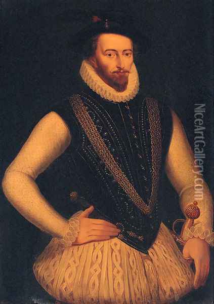 Portrait of Sir Walter Raleigh Oil Painting - Marcus The Younger Gheeraerts