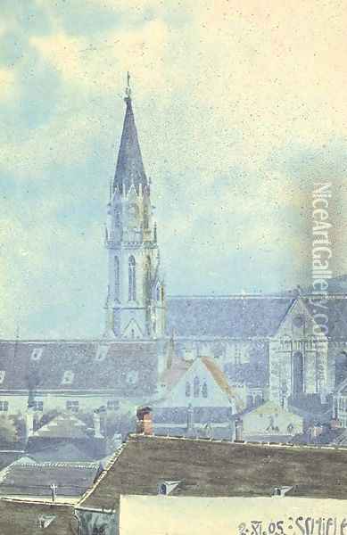 Kirche zu Klosterneuburg Oil Painting - Egon Schiele