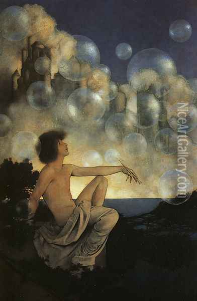 Air Castles Oil Painting - Maxfield Parrish