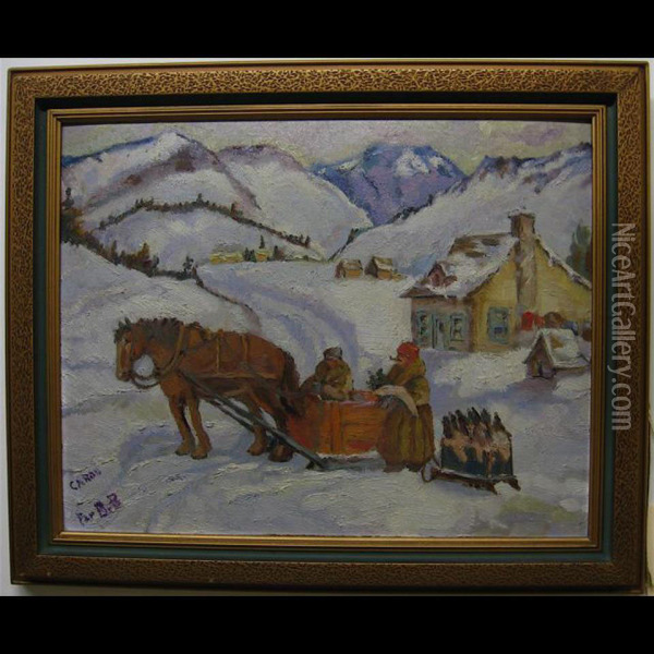 Buying Goods - Winter Oil Painting - Paul Archibald Caron
