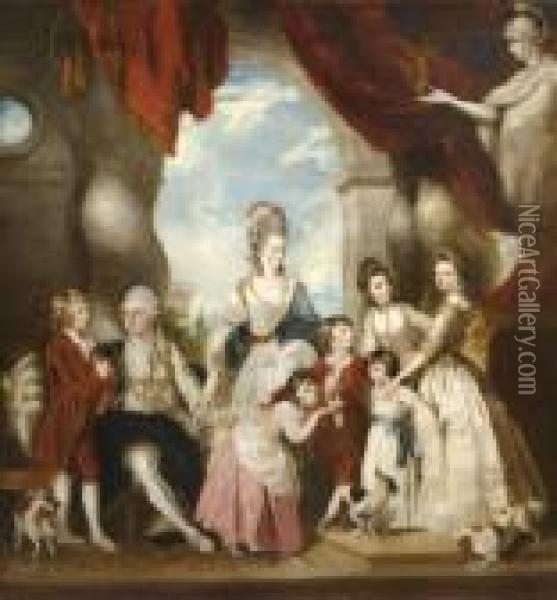 Group Portrait Of The 4th Duke Of Marlborough Oil Painting - Sir Joshua Reynolds