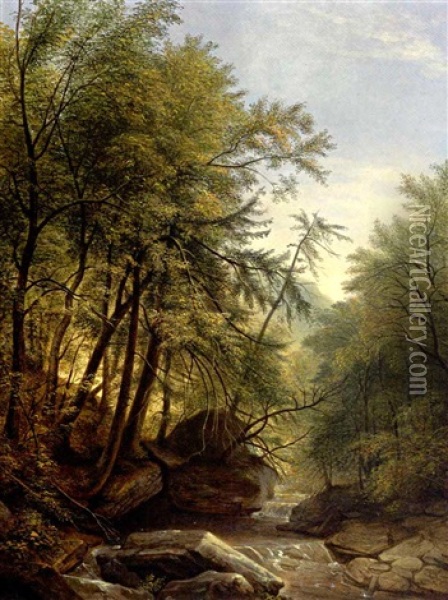 Landscape (after Durand - The Wissahickon) Oil Painting - Rembrandt Peale