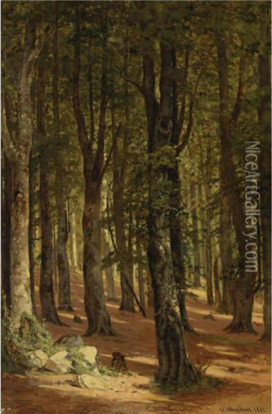 In The Woods Oil Painting - Ivan Shishkin