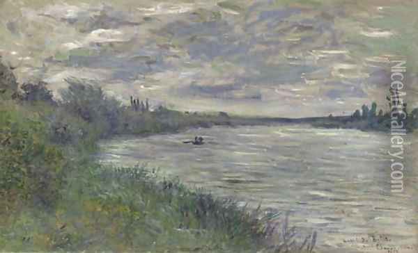 La Seine pres de Vetheuil, temps orageux Oil Painting - Claude Oscar Monet