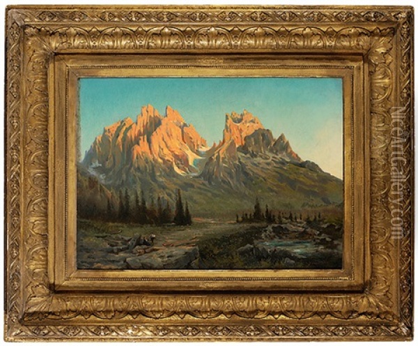 Alpengluhen In Den Dolomiten Oil Painting - Ludwig Friedrich Schuller