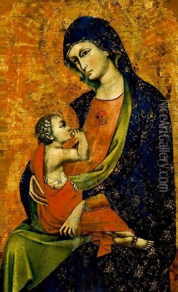 Madonna and Child Oil Painting - Menegello di Giovanni de Canali
