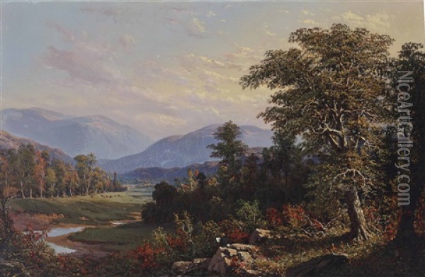 Valley In The White Mountains, New Hampshire Oil Painting - Paul Ritter