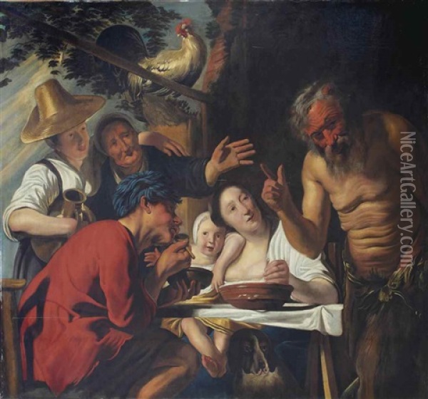 The Fable Of The Satyr And The Peasants Oil Painting - Jacob Jordaens