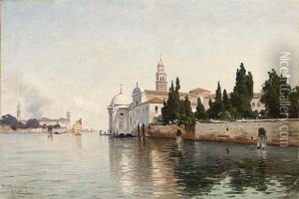 Early Morning On The Campo Santo Venice Oil Painting - Ascan Lutteroth