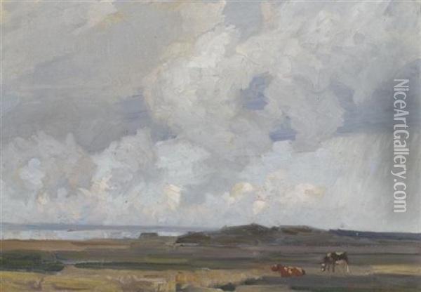 Seelandschaft Mit Kuhen Oil Painting - Wilhelm Ludwig Lehmann