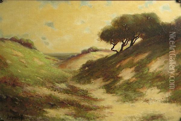 Cypress On The Dunes Oil Painting - Alexis Matthew Podchernikoff