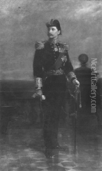 Portrait Of Kaiser Wilhelm Oil Painting - Rudolf Wimmer
