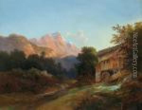 Mulino Fra Le Montagne Al Crepuscolo Oil Painting - Wilhelm Steinfeld