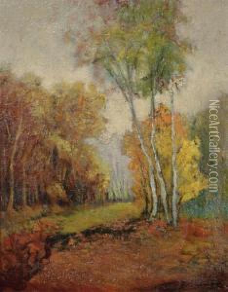 Autumnal Landscape Oil Painting - Frans Mortelmans