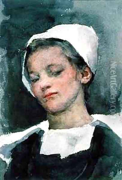 Louise a Breton Girl Oil Painting - Elizabeth Stanhope Forbes