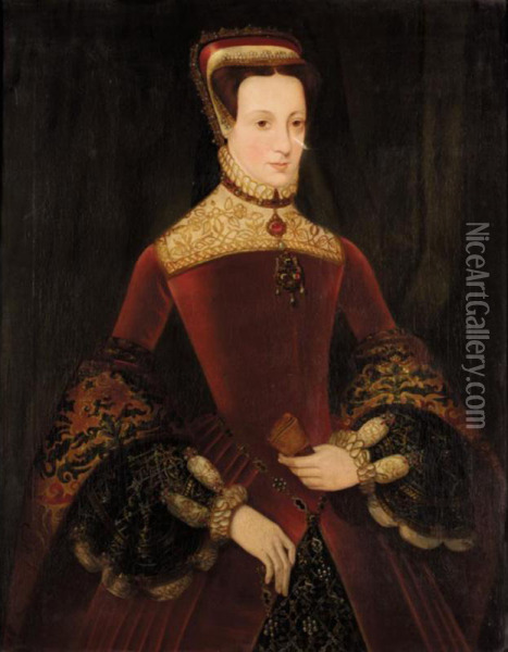 Portrait Of Mary Queen Of Scots Oil Painting - Hans Eworth