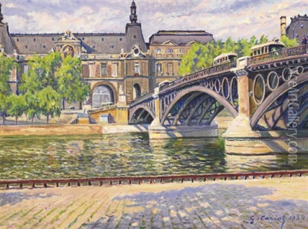 Pont Du Carrousel Oil Painting - Gustave Camille Gaston Cariot
