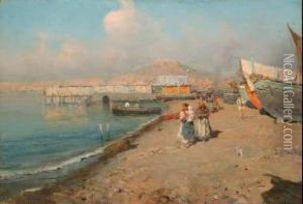 Nel Golfo Di Napoli Oil Painting - Giuseppe Giardiello
