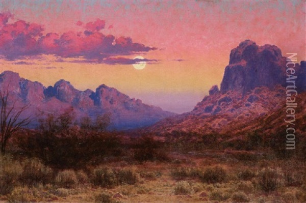 Desert At Dusk Oil Painting - Audley Dean Nicols