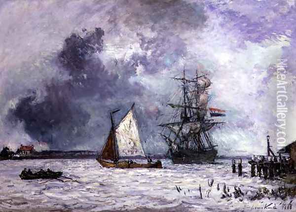 The Meuse, 1868 Oil Painting - Johan Barthold Jongkind
